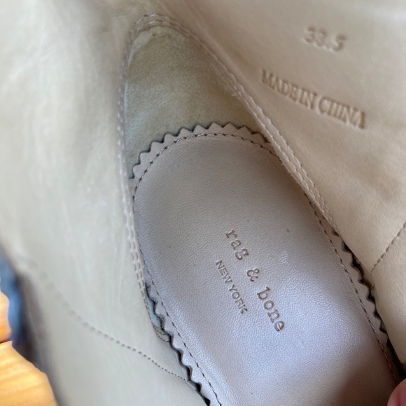 Rag and Bone Margot Suede Gray  Heeled Booties Size 38.5 Perforated Design - Picture 10 of 12